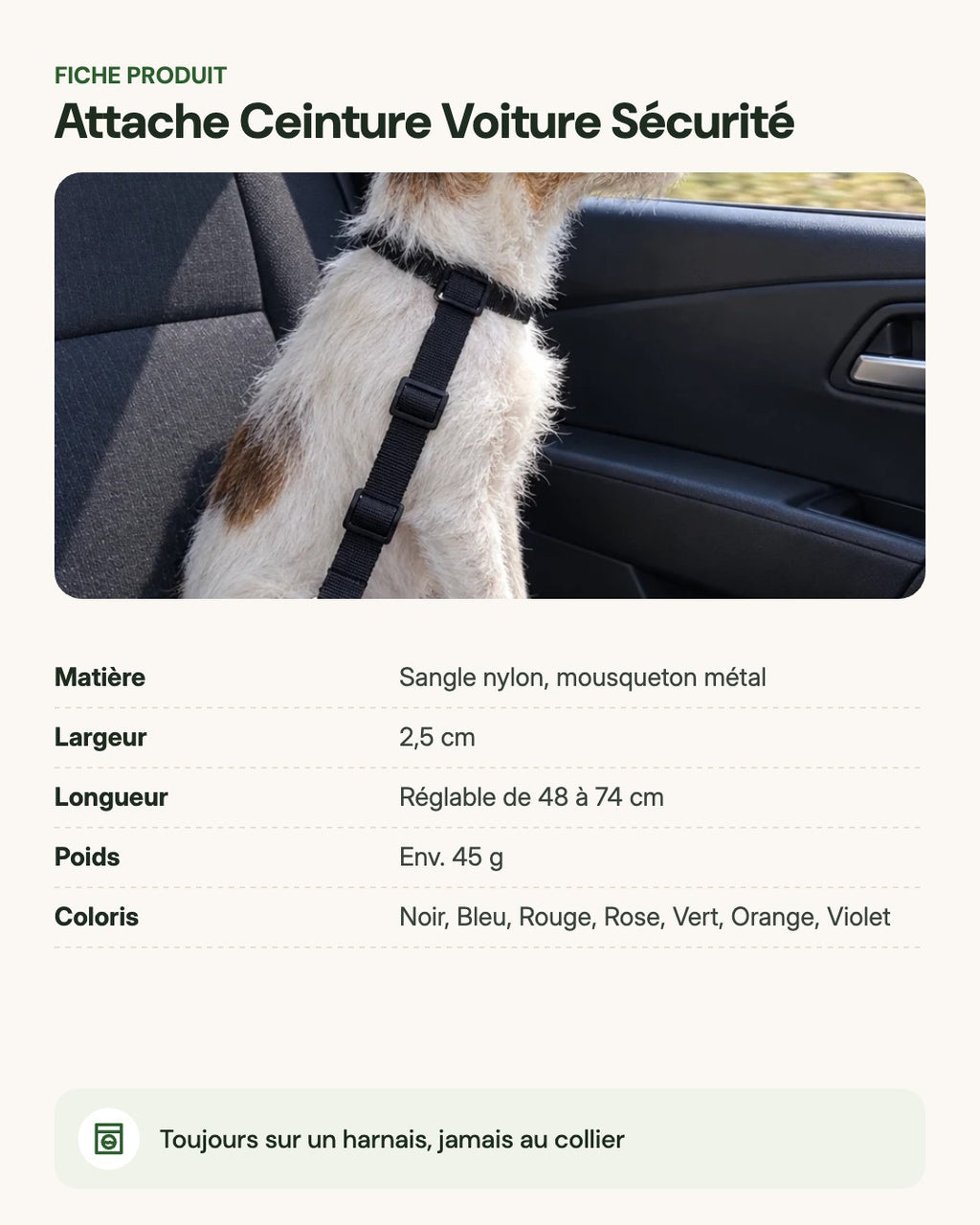 Attache Ceinture Voiture Sécurité – fiche produit