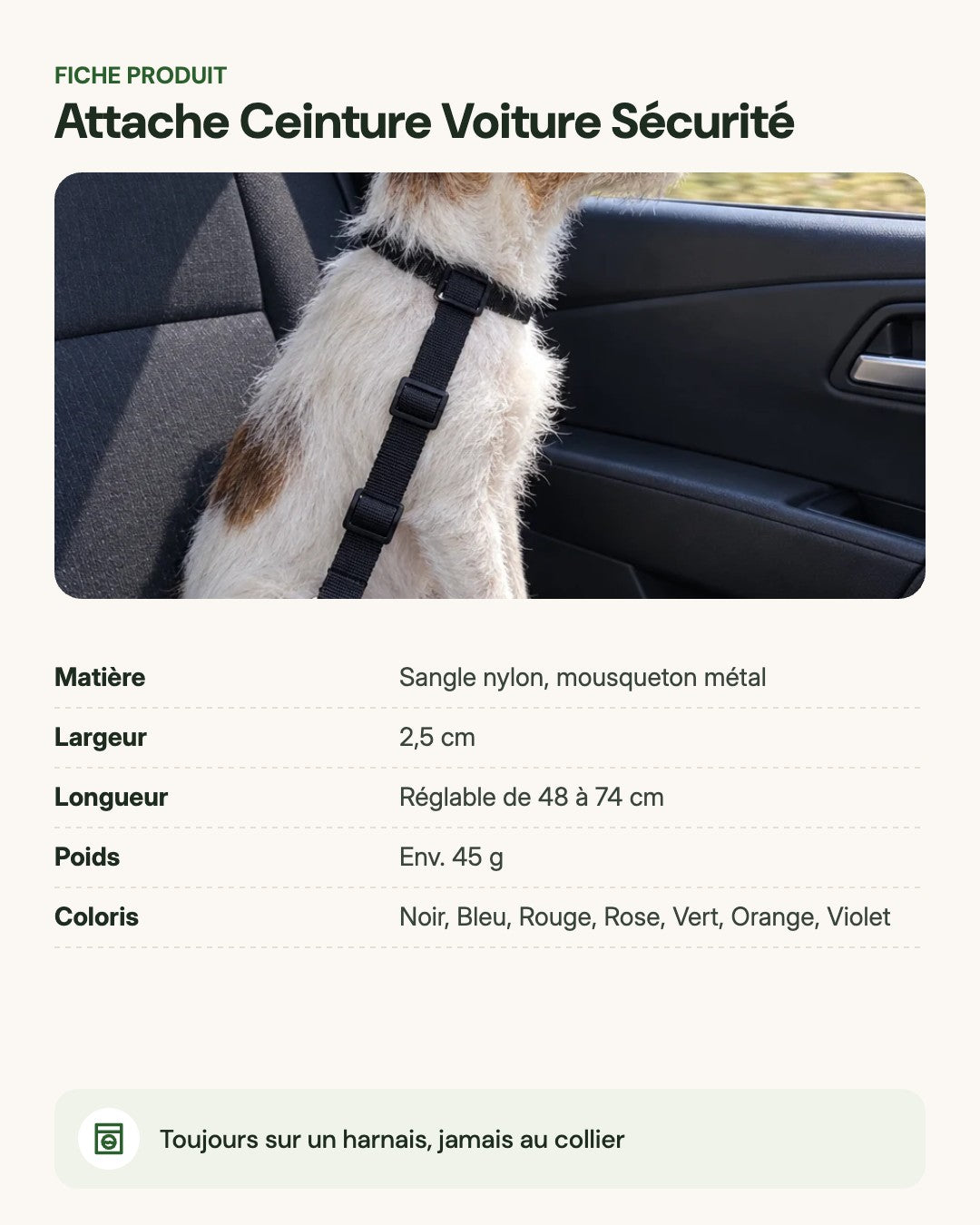 Attache Ceinture Voiture Sécurité – fiche produit