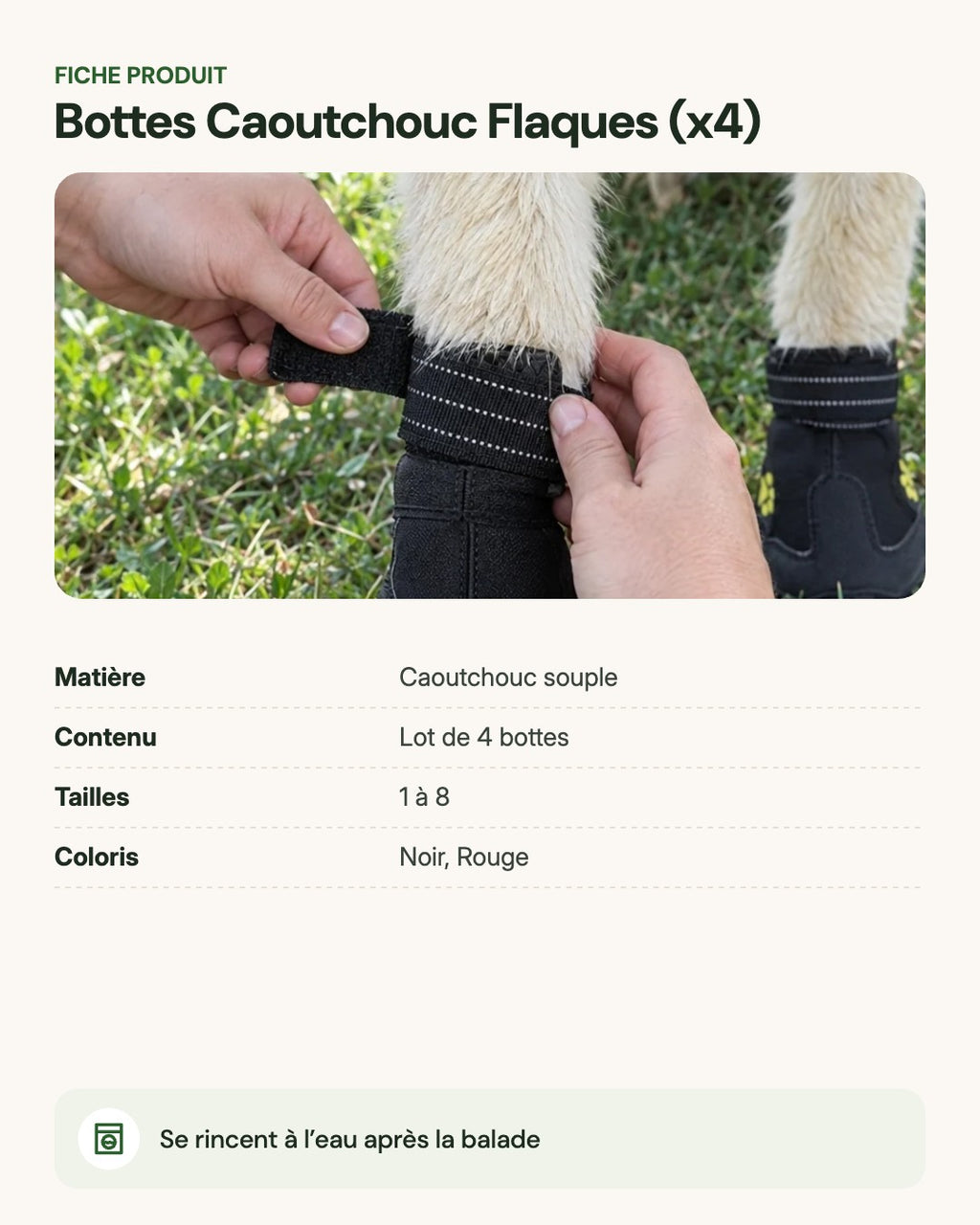 Bottes Caoutchouc Flaques (x4) – fiche produit