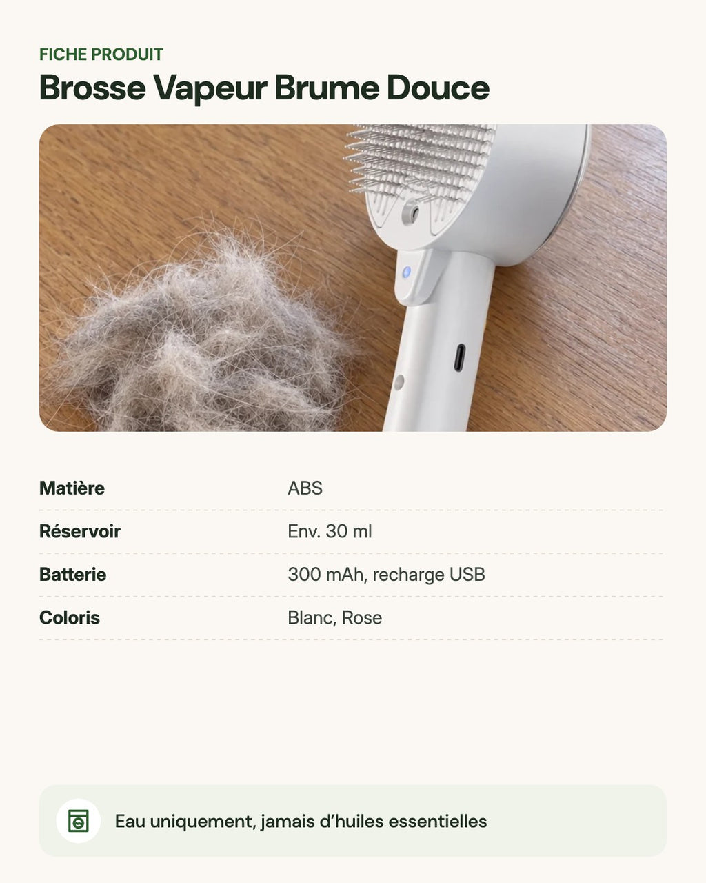 Brosse Vapeur Brume Douce – fiche produit