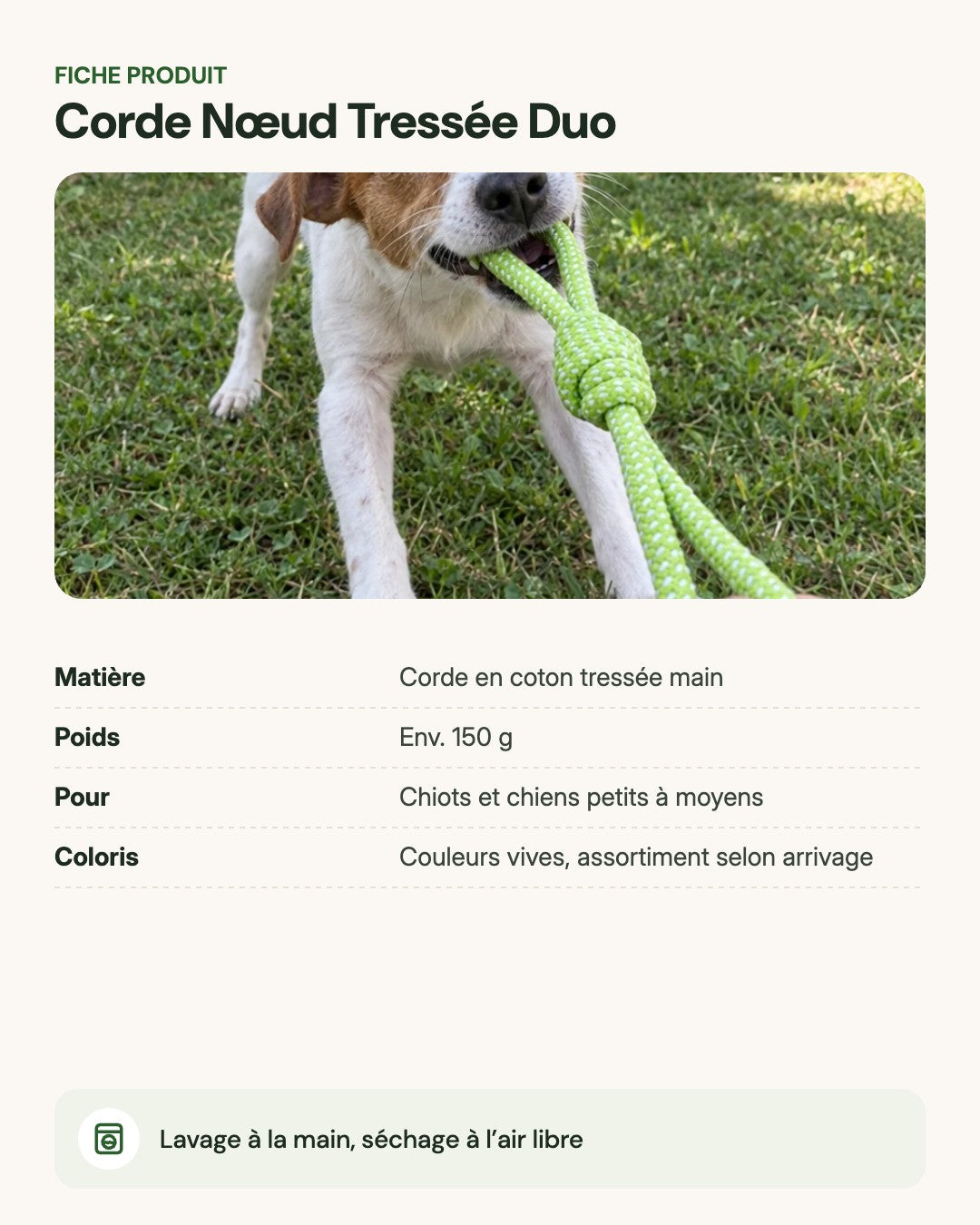 Corde Nœud Tressée Duo – fiche produit
