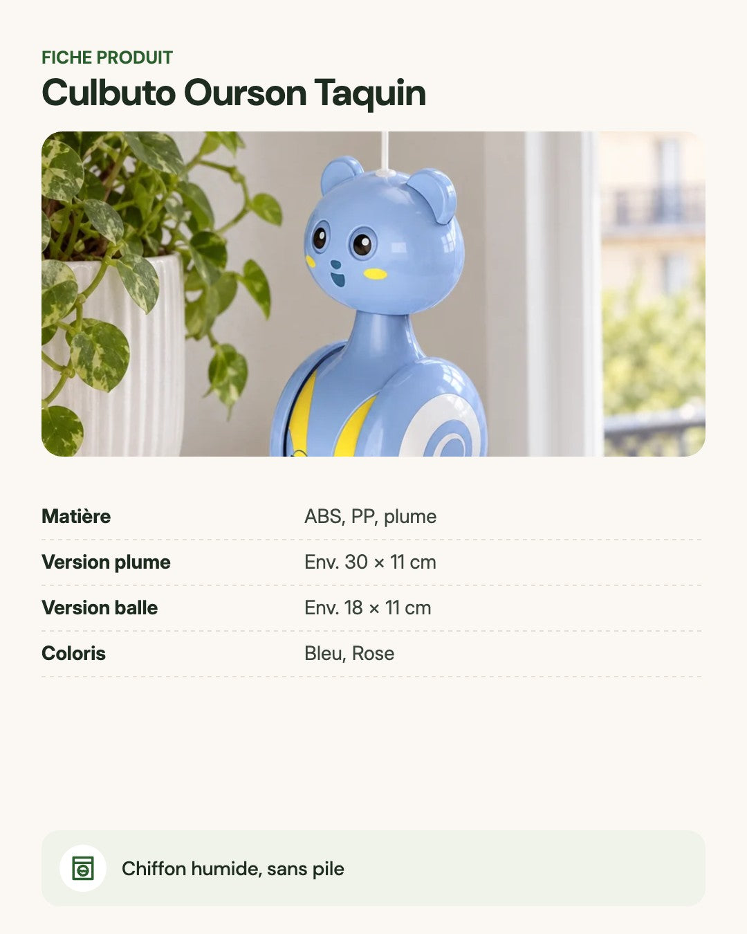Culbuto Ourson Taquin – fiche produit