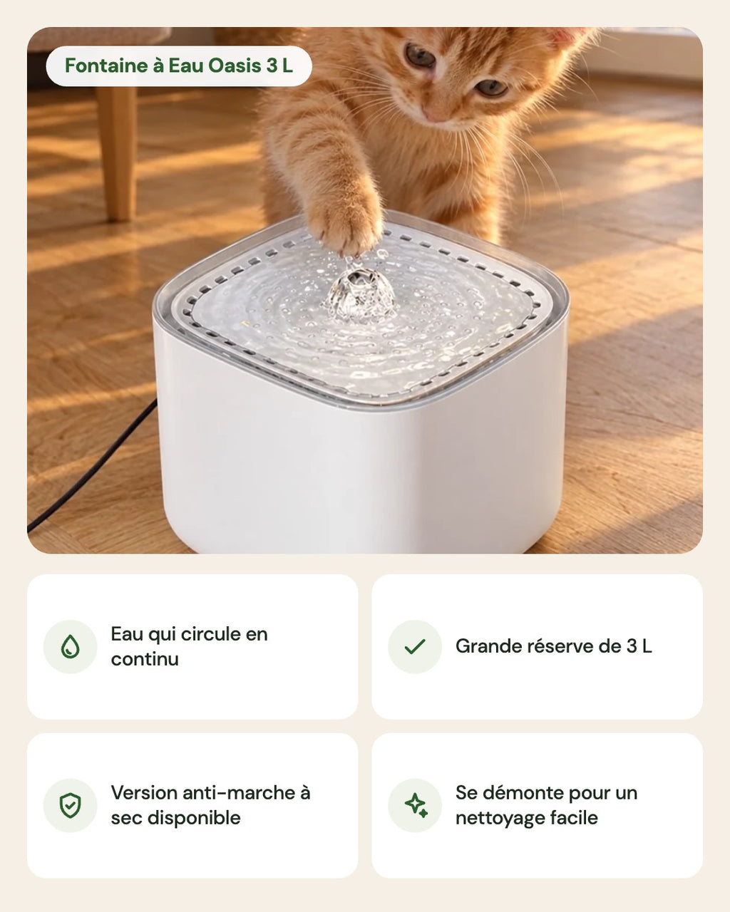Fontaine à Eau Oasis 3 L – points forts
