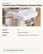 Fontaine Sans Fil Détecteur Goutte Claire – fiche produit
