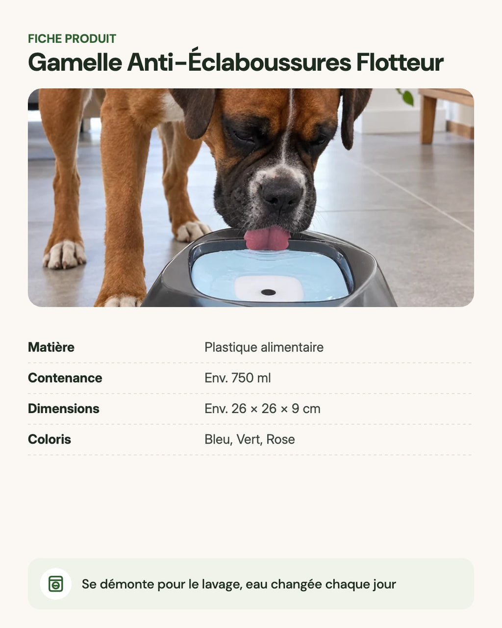 Gamelle Anti-Éclaboussures Flotteur – fiche produit
