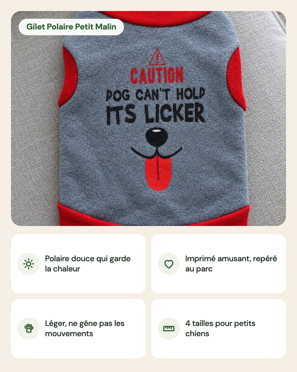 Gilet Polaire Petit Malin – points forts