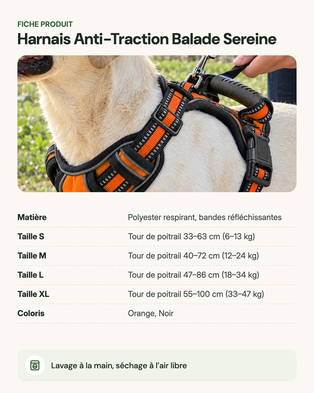 Harnais Anti-Traction Balade Sereine – fiche produit