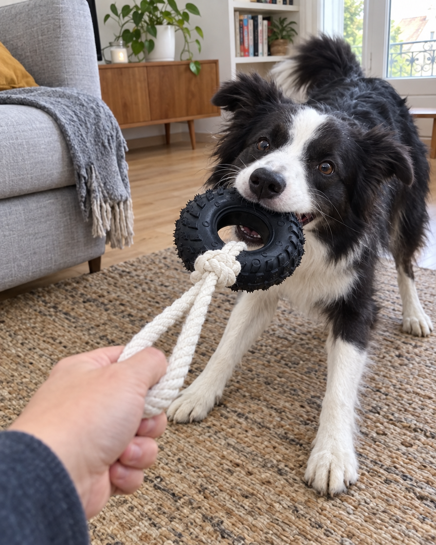 Jeu de tir à la corde avec le pneu