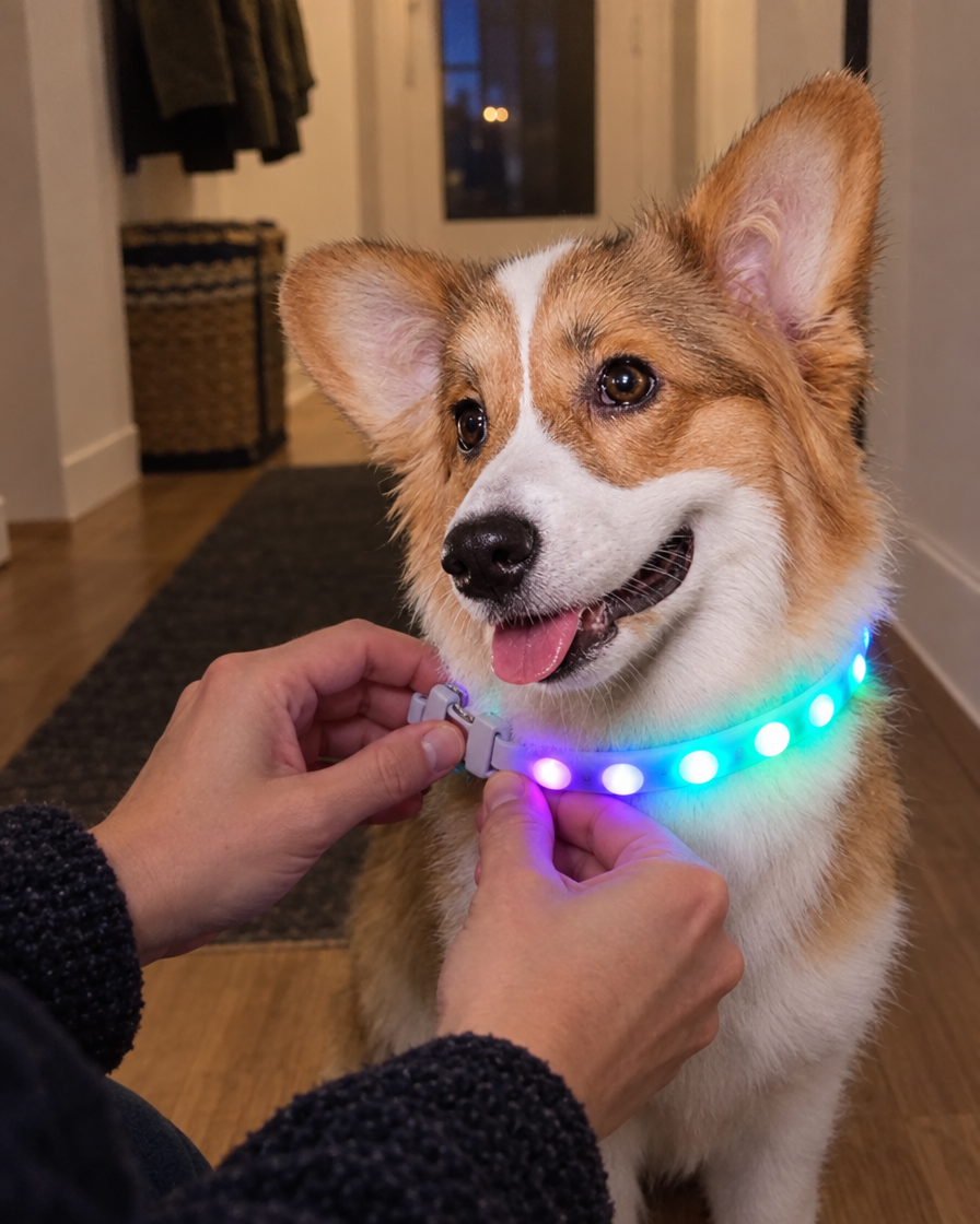 Mise en place du collier lumineux