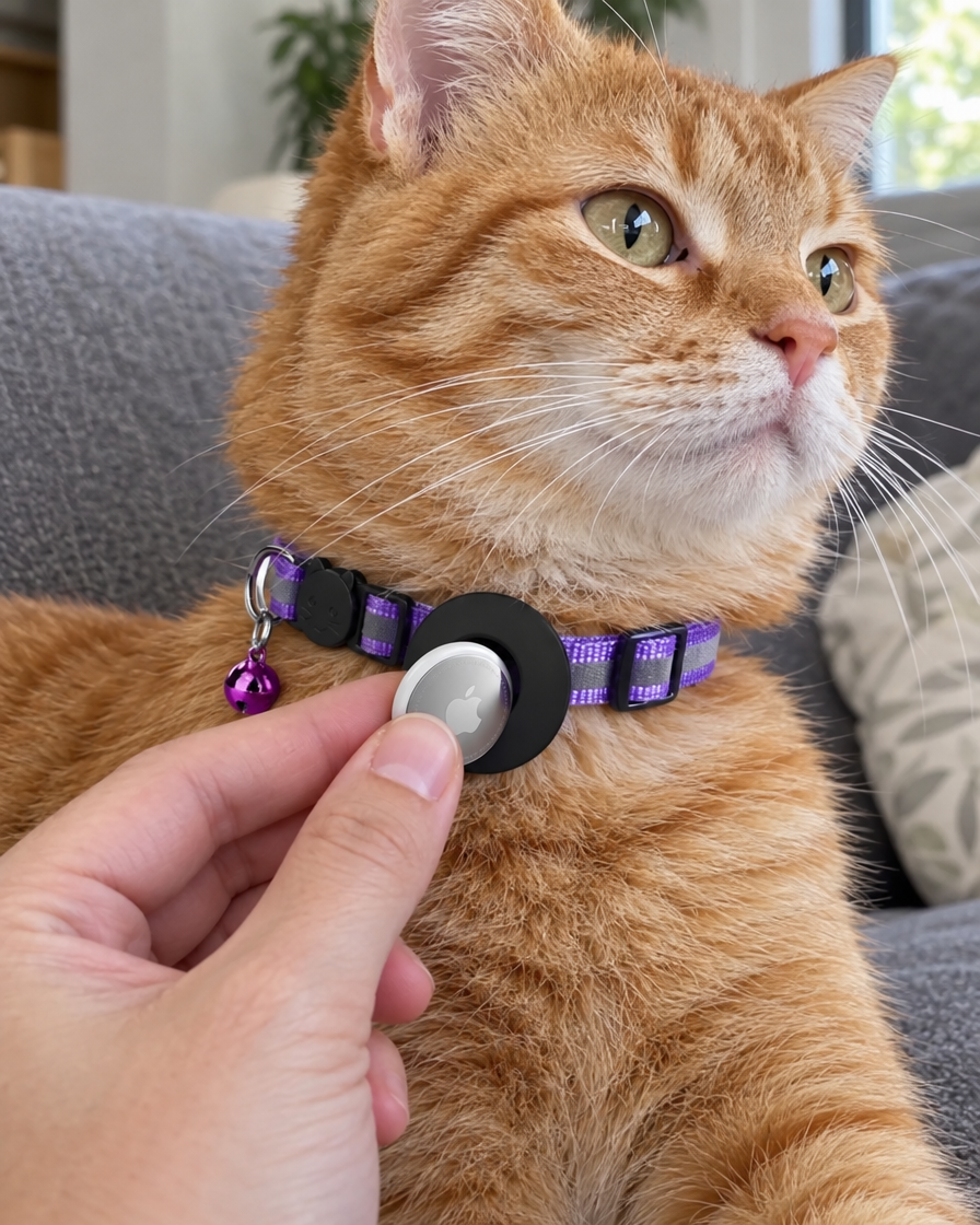 Installation d'un AirTag dans l'étui du collier