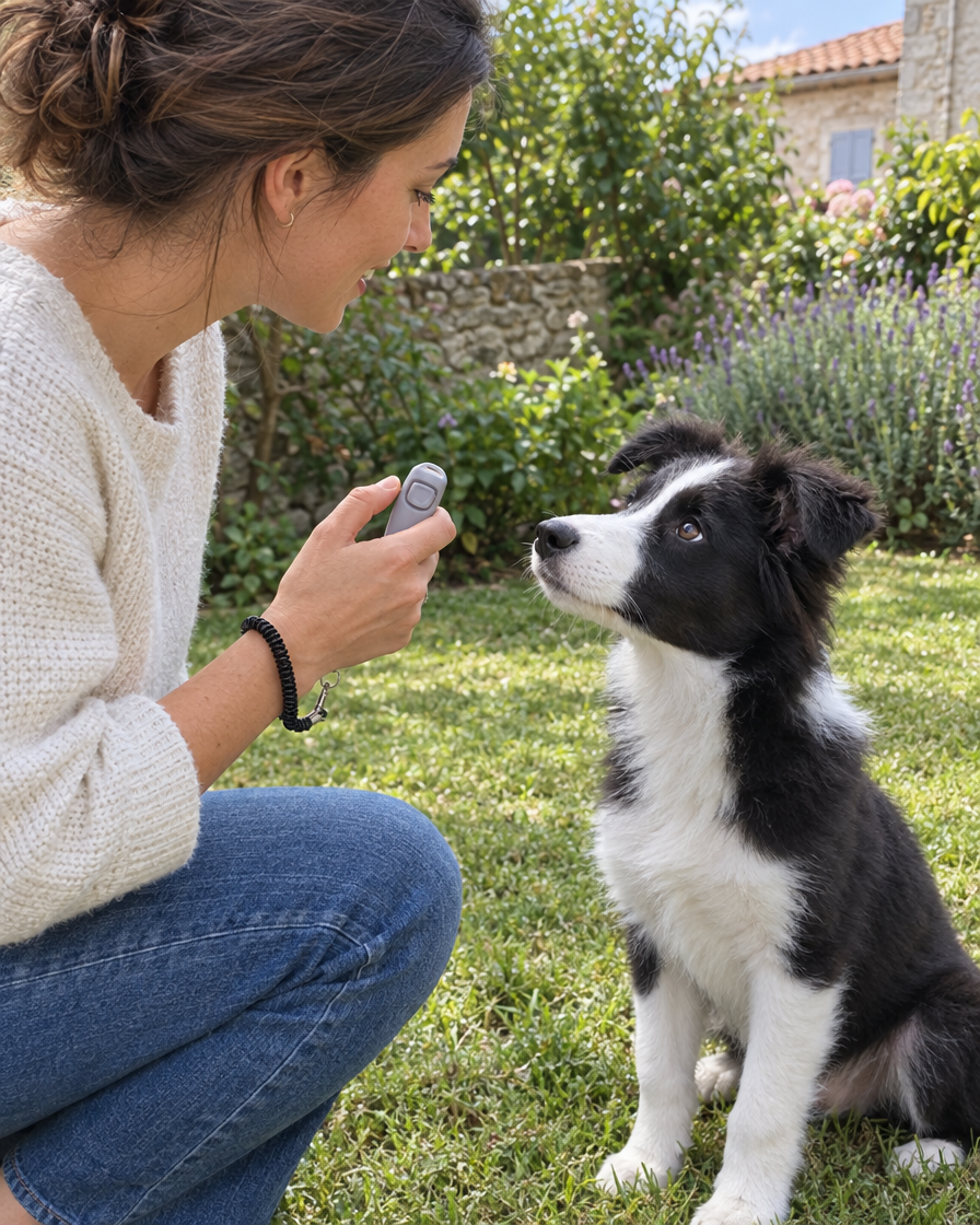 Séance d'éducation avec un border collie