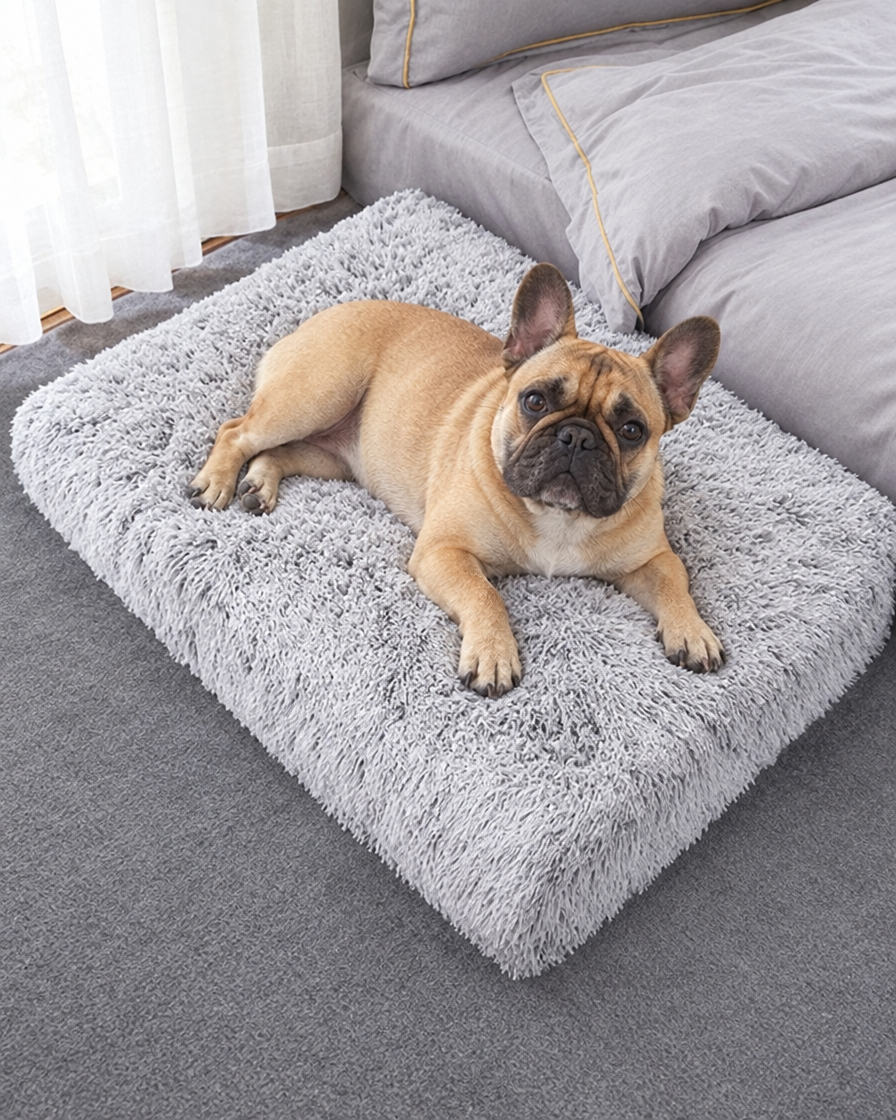 Bouledogue français sur son coussin