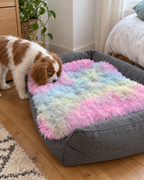Plaid dans un panier avec un chiot