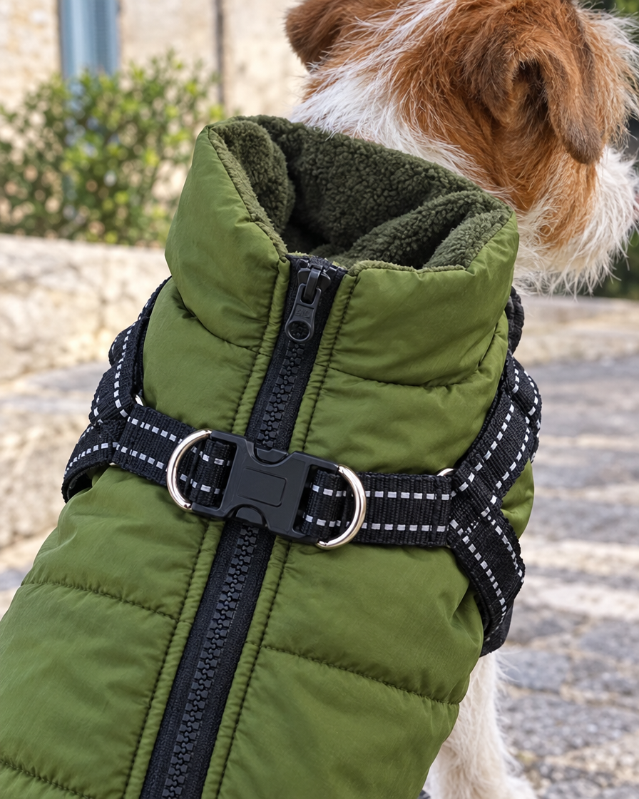 Doublure polaire et anneau de laisse du manteau