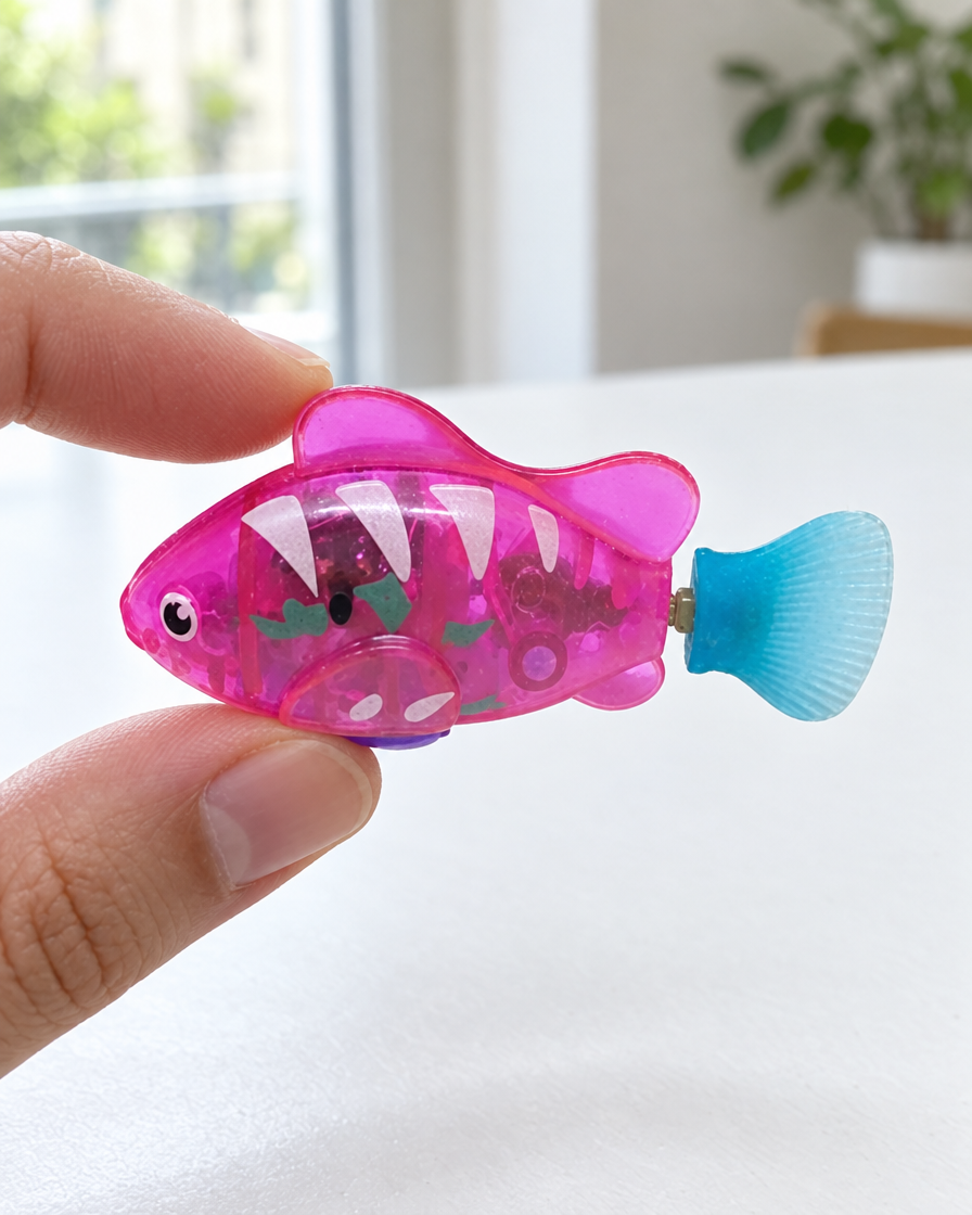 Poisson robot nageur rose pour chat