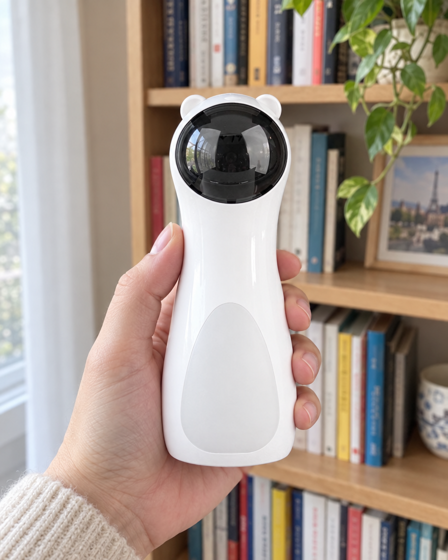 Jouet laser automatique pour chat en main