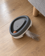 Plateau interactif à plume pour chat gris
