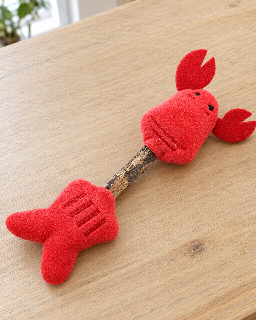 Bâton de matatabi avec peluche homard