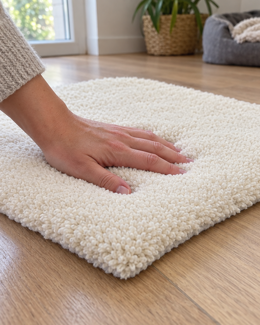 Tapis auto-chauffant en peluche douce pour chat