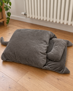 Sac de couchage gris en velours pour chat