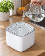 Remplissage de la fontaine à eau pour chat