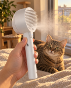 Brosse vapeur pour chat diffusant une brume légère