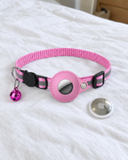 Collier Réfléchissant Porte-AirTag Traceur – coloris Rose