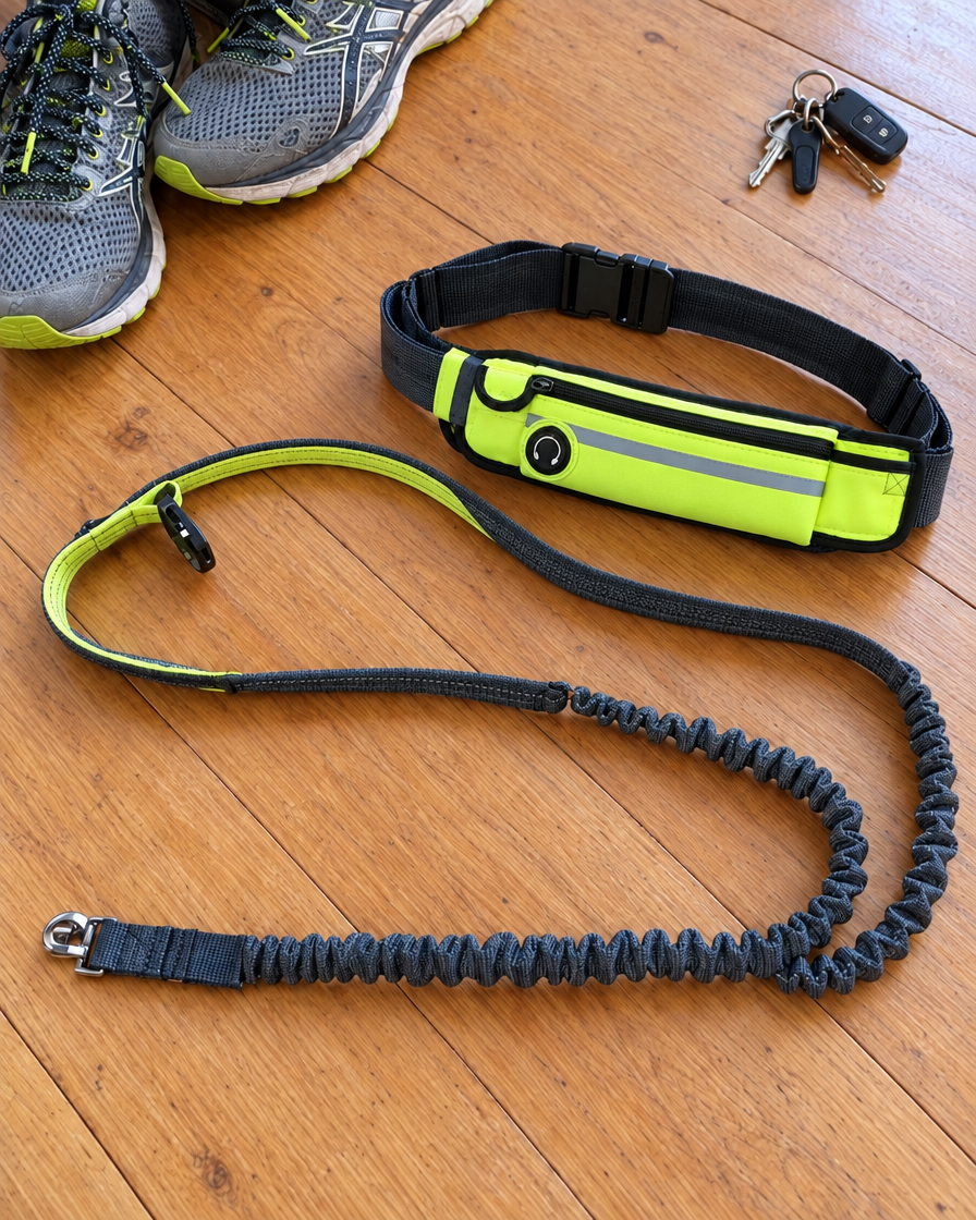 Laisse Mains Libres Canicross – coloris Vert