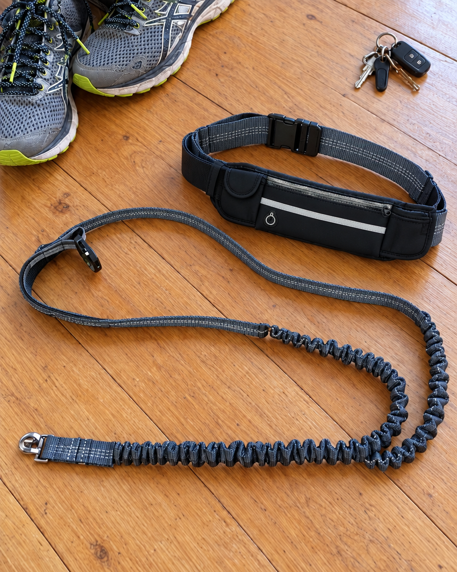 Laisse Mains Libres Canicross – coloris Noir