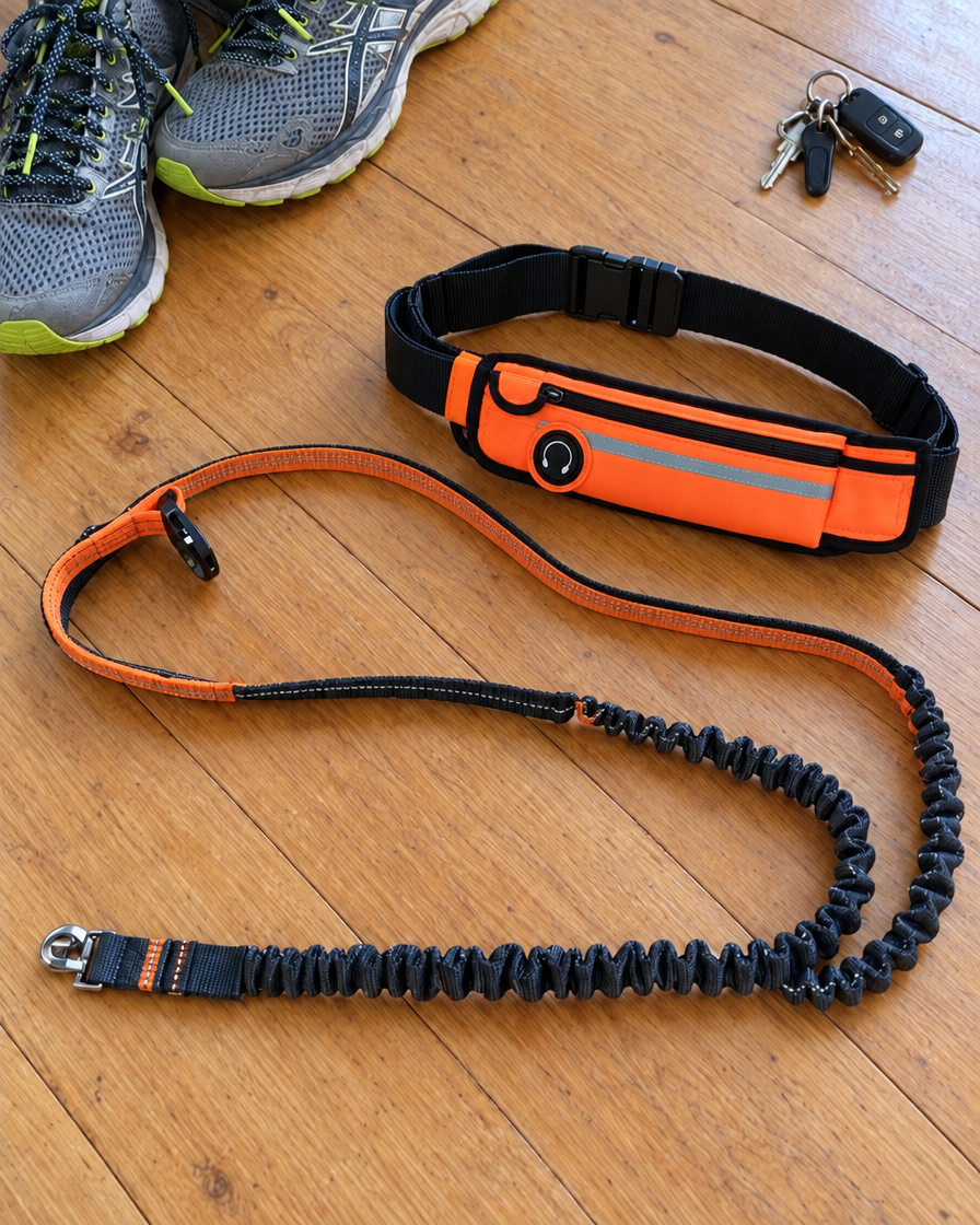 Laisse Mains Libres Canicross – coloris Orange