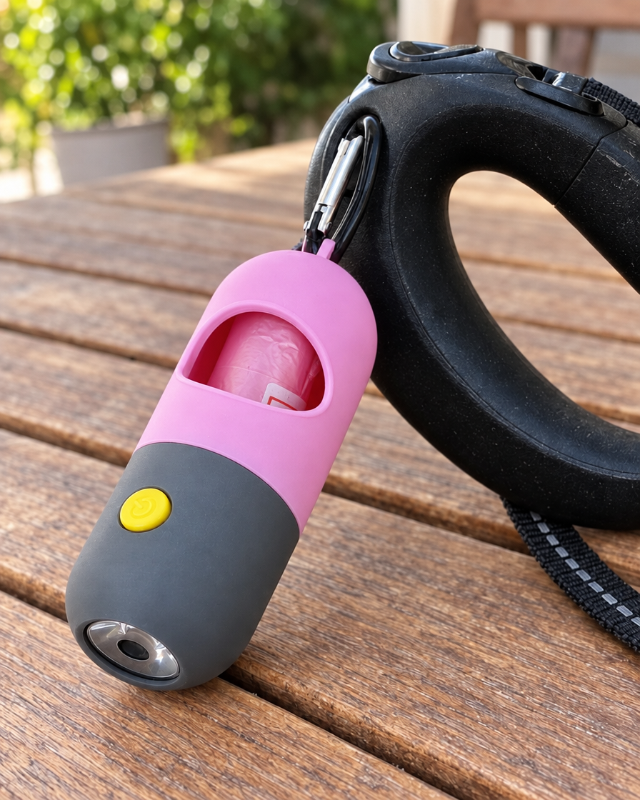 Distributeur de Sacs Luciole – coloris Rose gris