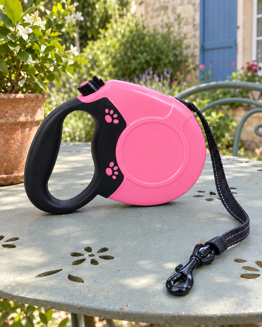 Laisse Enrouleur Liberté 5 m / 8 m – coloris Rose