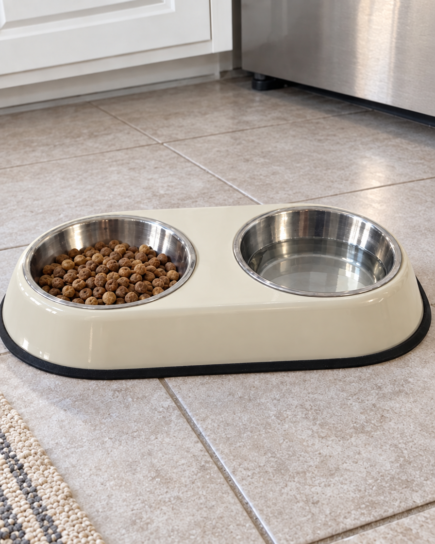 Double Gamelle Inox Bistrot – coloris Beige