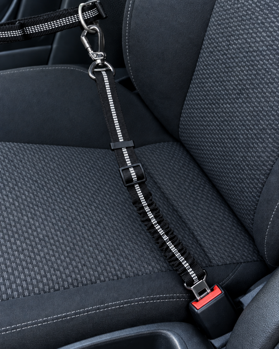 Ceinture Voiture Amortie Réfléchissante – coloris Noir