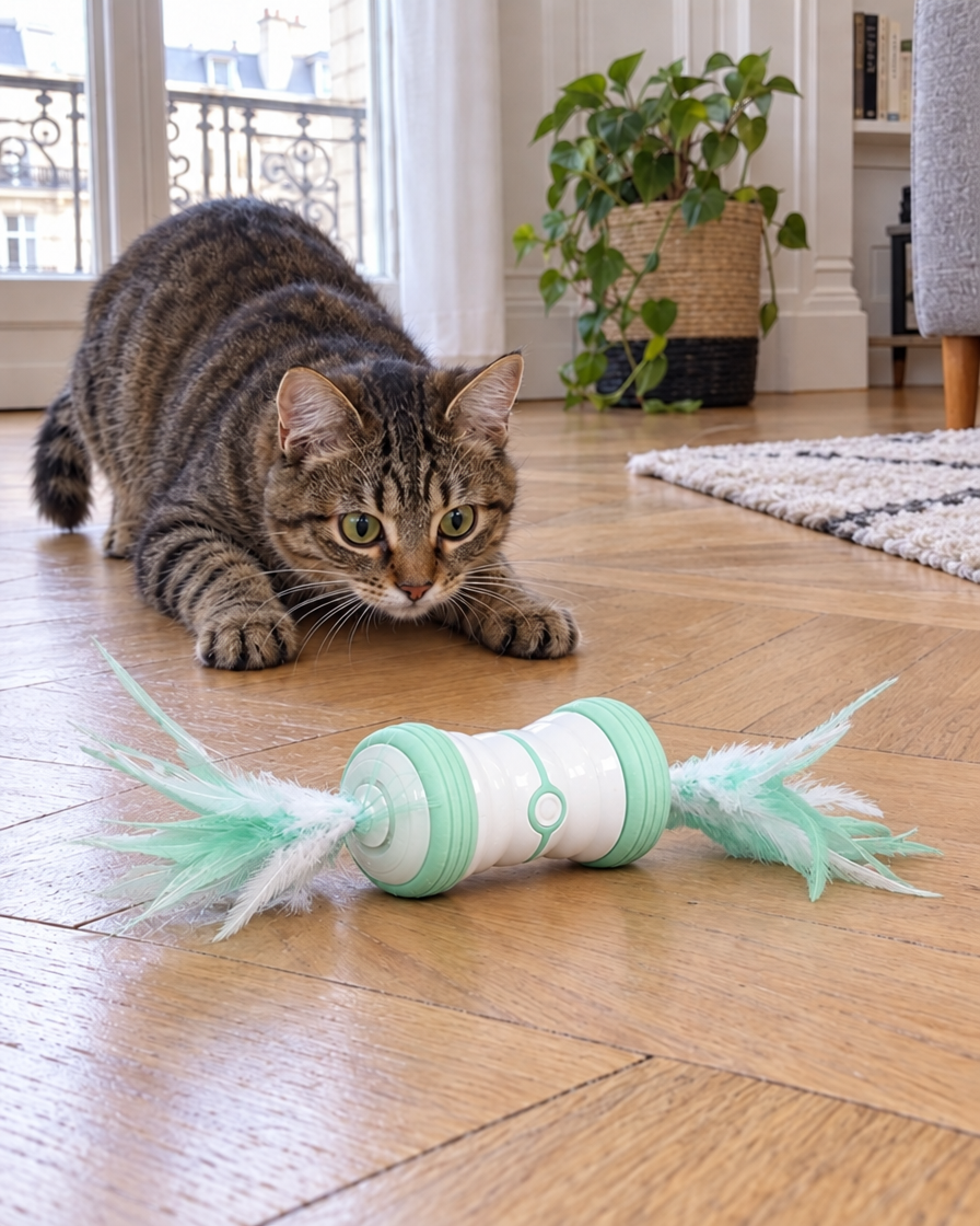Bonbon Roulant Plumes Folles – coloris Vert