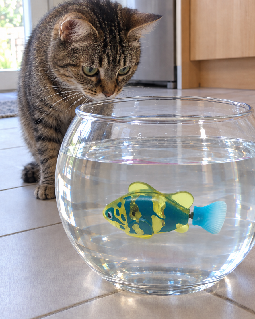 Poisson Nageur Lumineux – coloris Jaune à motifs