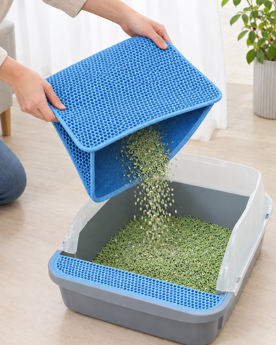 Tapis Litière Piège-Grains – coloris Bleu