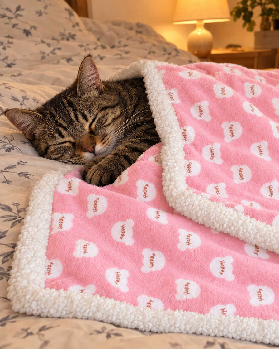 Plaid Câlin Bordure Sherpa – coloris Rose