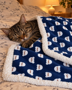Plaid Câlin Bordure Sherpa – coloris Bleu