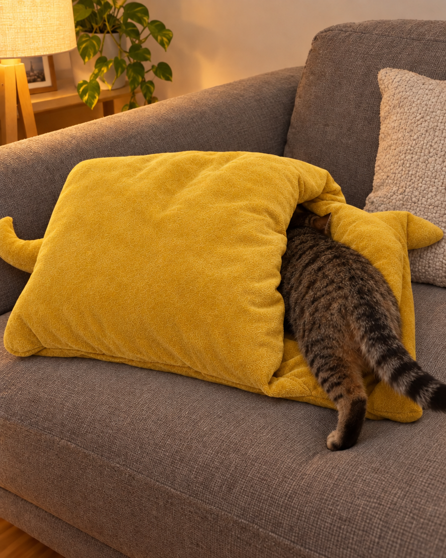 Sac de Couchage Cachette Velours – coloris Jaune