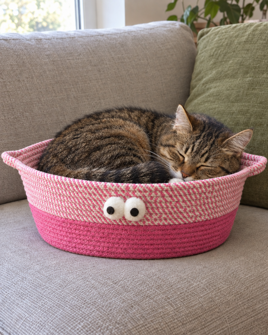 Panier Tressé Frimousse – coloris Rose