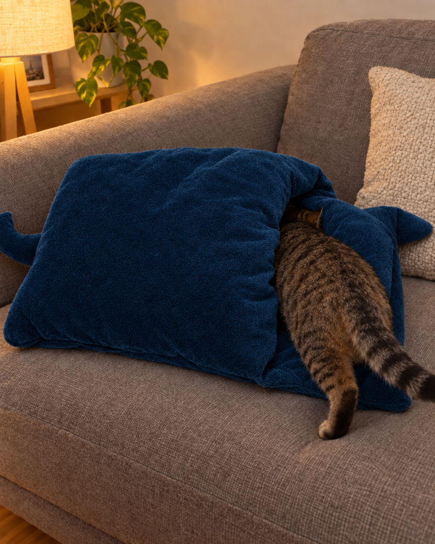 Sac de Couchage Cachette Velours – coloris Bleu