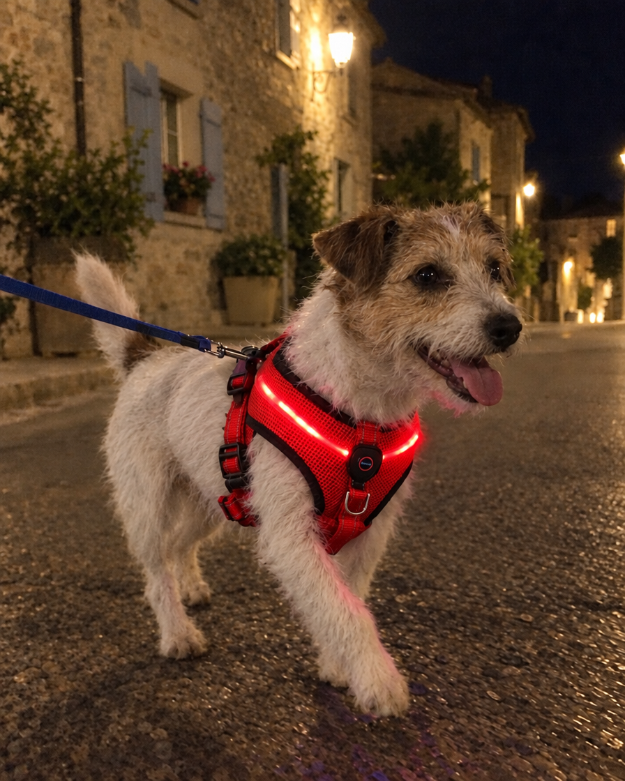Harnais Lumineux Nuit Sûre – coloris Rouge