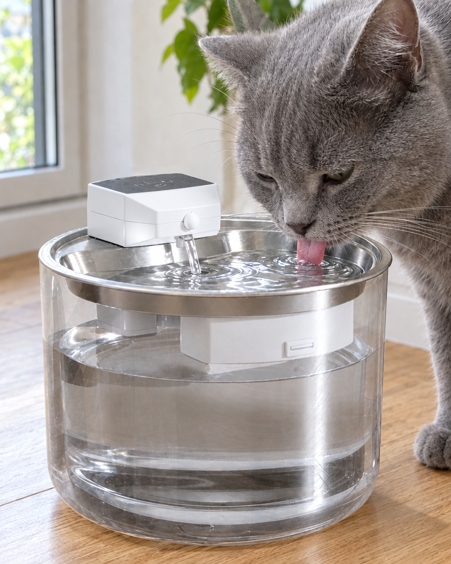 Fontaine Inox Sans Fil Ruisseau – coloris Inox blanc