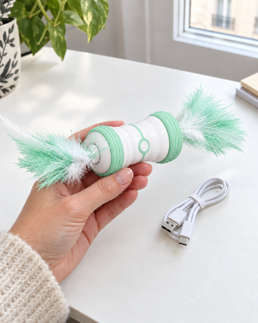 Bonbon Roulant Plumes Folles – coloris Vert