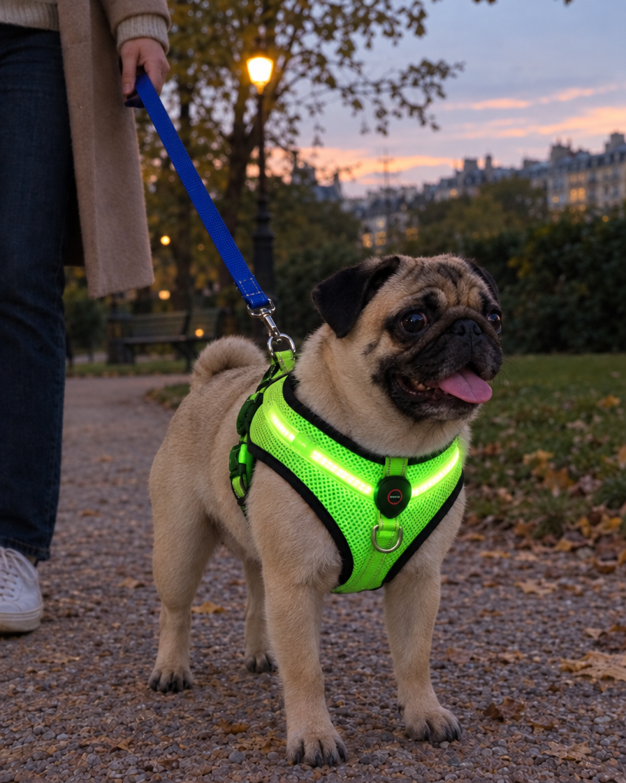 Harnais Lumineux Nuit Sûre – coloris Vert