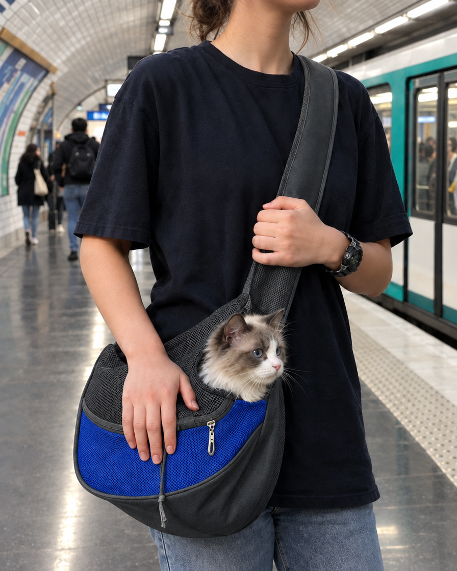 Sac Bandoulière Filet Aéré – coloris Bleu foncé