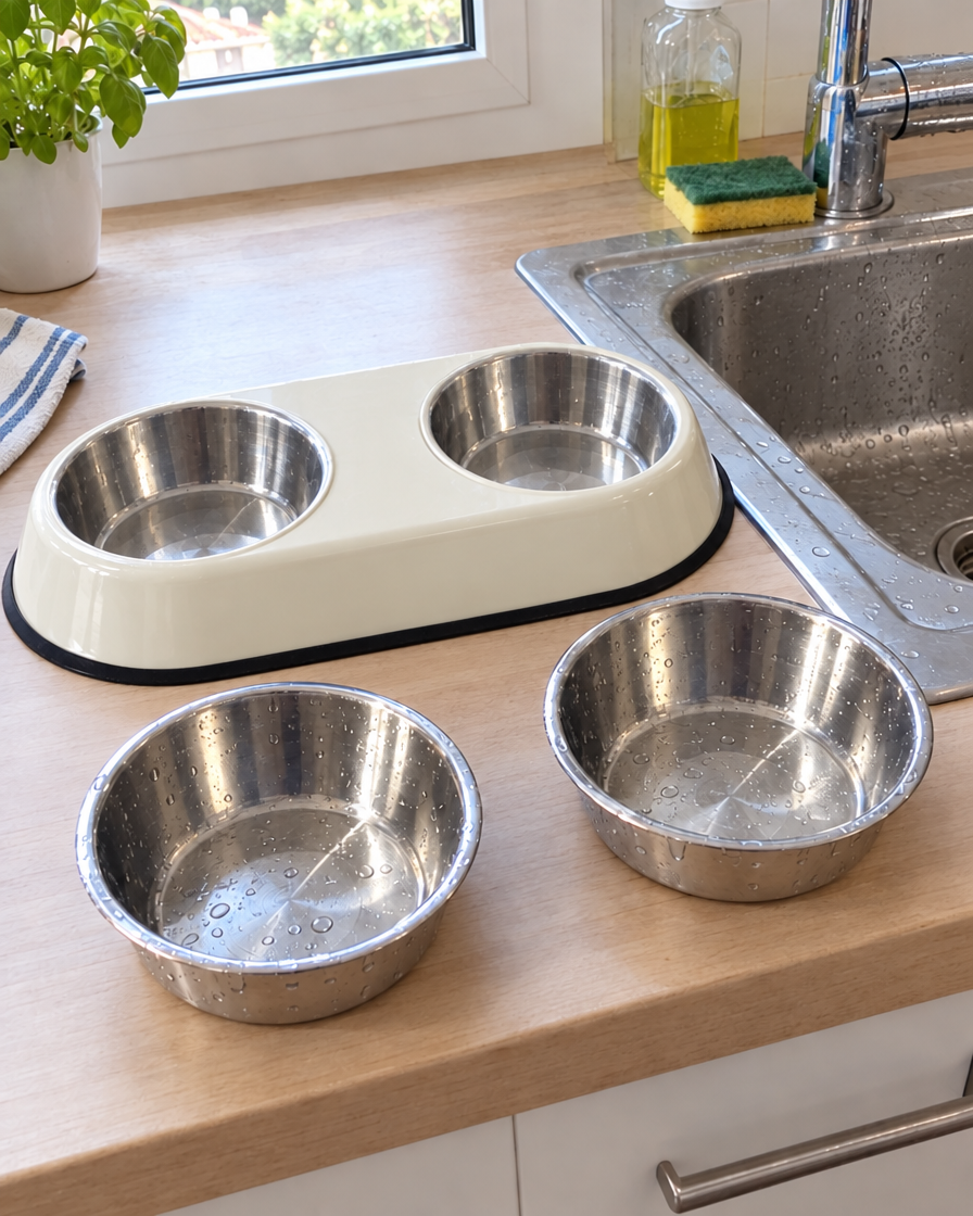 Double Gamelle Inox Bistrot – coloris Beige