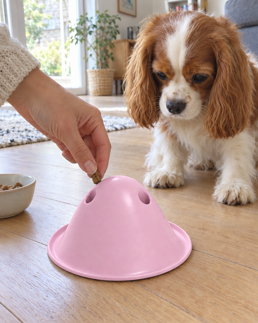 Soucoupe Cache-Friandises Malin – coloris Rose