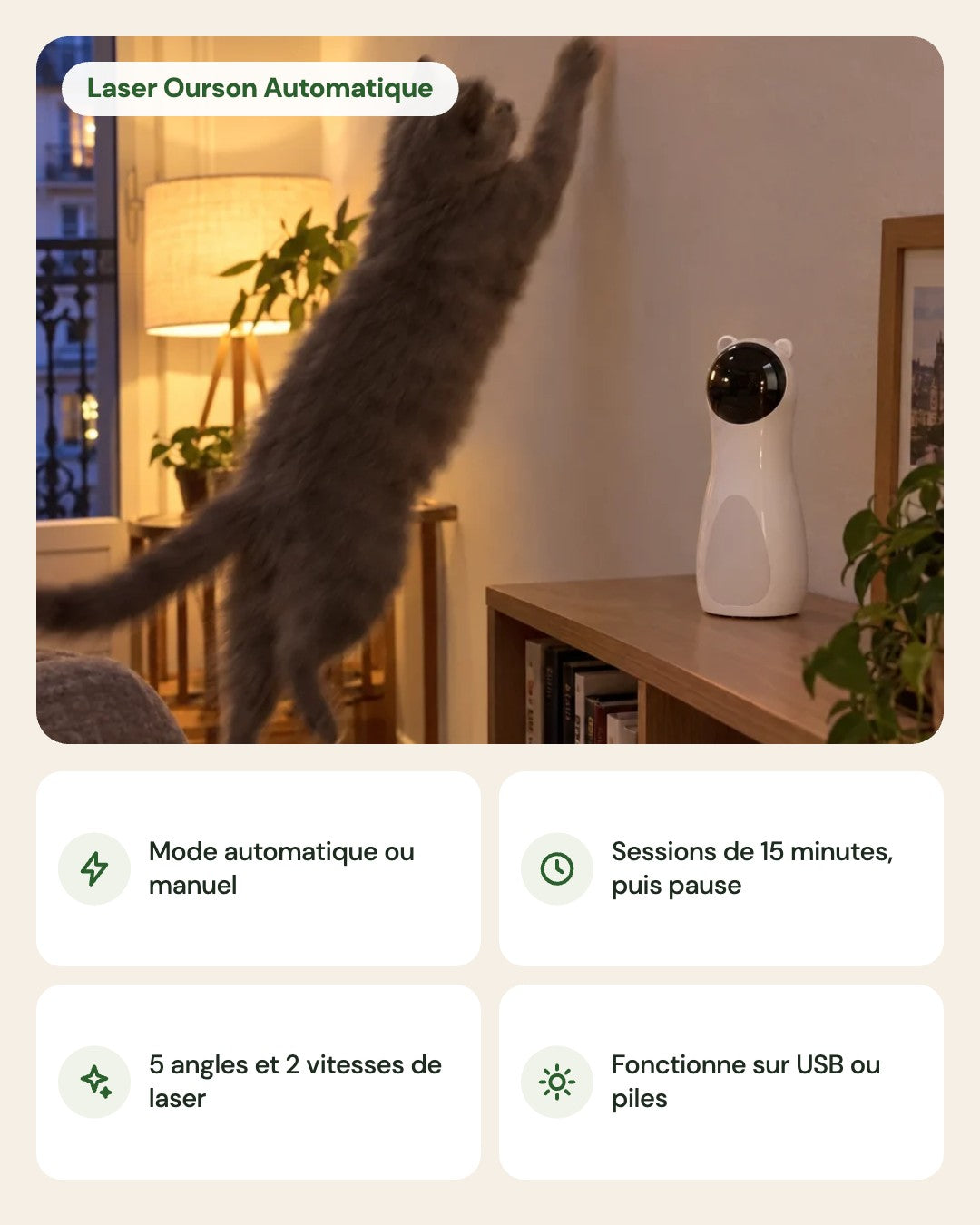 Laser Ourson Automatique – points forts